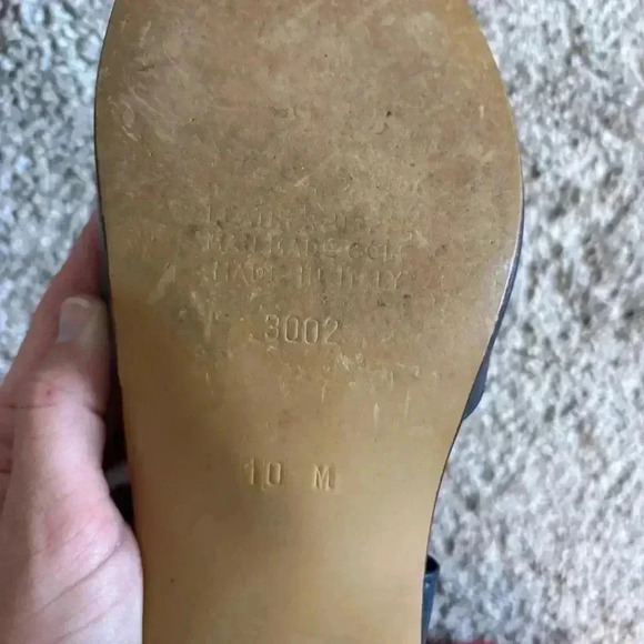 Bon Voyage Made In Italy Leather Navy Blue Sandals Size 10 - Picture 8 of 9